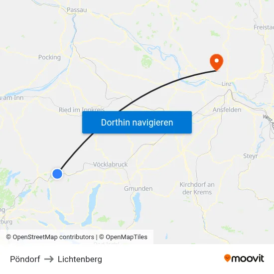 Pöndorf to Lichtenberg map