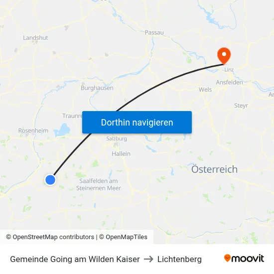 Gemeinde Going am Wilden Kaiser to Lichtenberg map