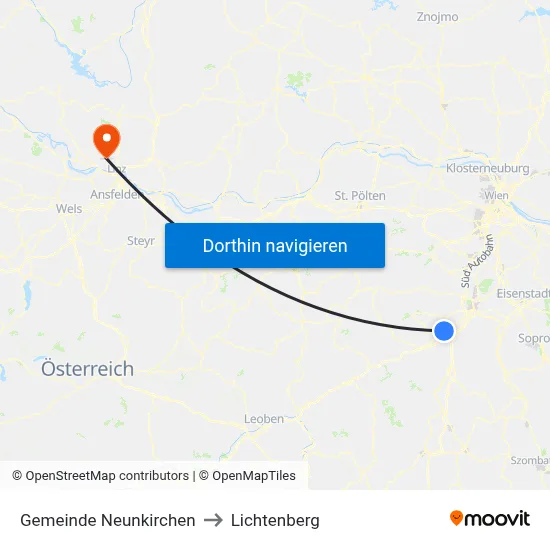 Gemeinde Neunkirchen to Lichtenberg map