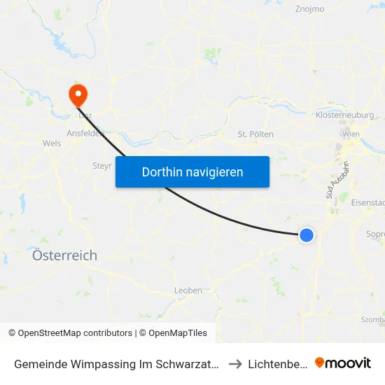 Gemeinde Wimpassing Im Schwarzatale to Lichtenberg map