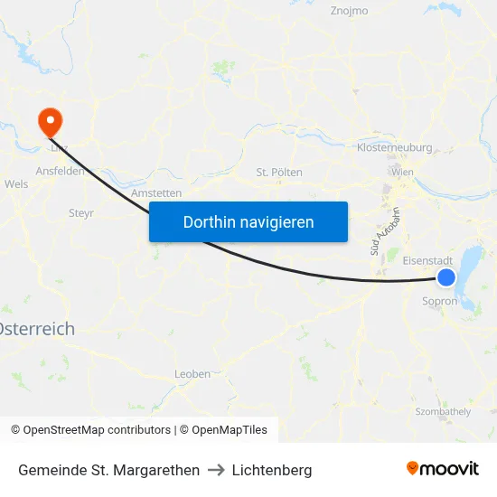 Gemeinde St. Margarethen to Lichtenberg map