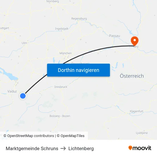Marktgemeinde Schruns to Lichtenberg map