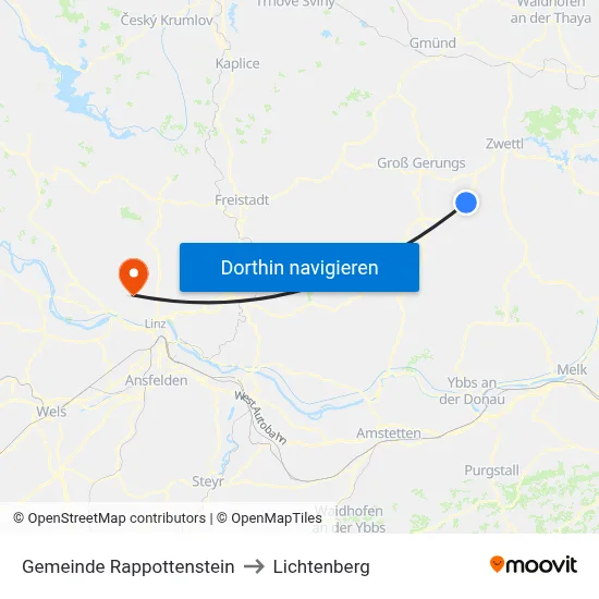 Gemeinde Rappottenstein to Lichtenberg map