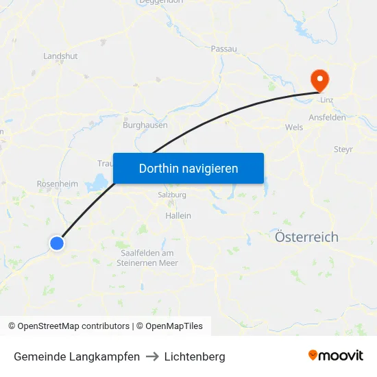 Gemeinde Langkampfen to Lichtenberg map