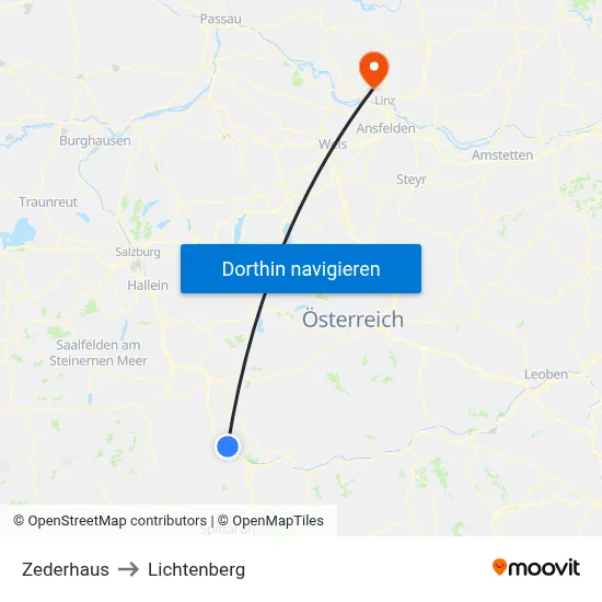 Zederhaus to Lichtenberg map