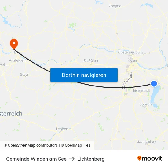 Gemeinde Winden am See to Lichtenberg map