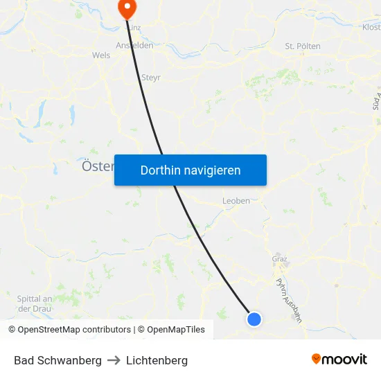 Bad Schwanberg to Lichtenberg map
