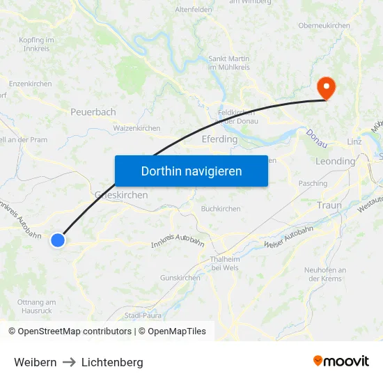 Weibern to Lichtenberg map
