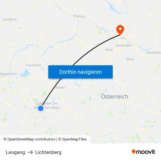 Leogang to Lichtenberg map