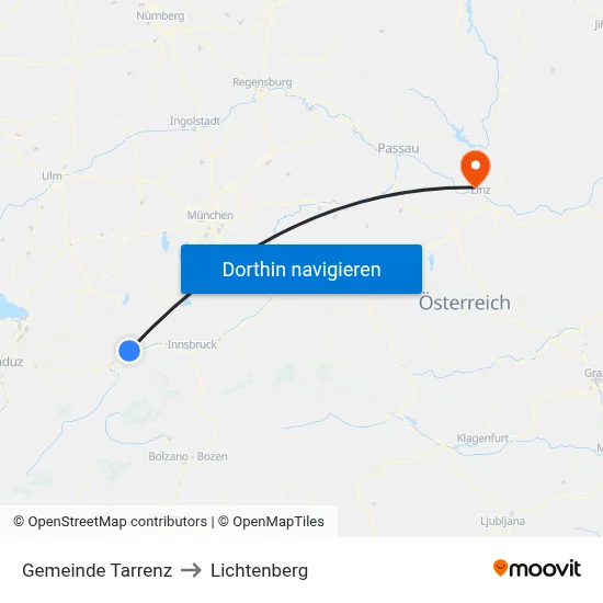 Gemeinde Tarrenz to Lichtenberg map