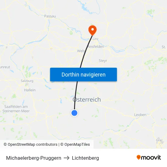 Michaelerberg-Pruggern to Lichtenberg map