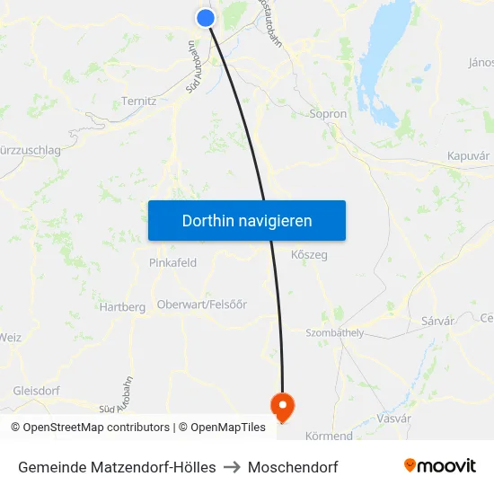 Gemeinde Matzendorf-Hölles to Moschendorf map