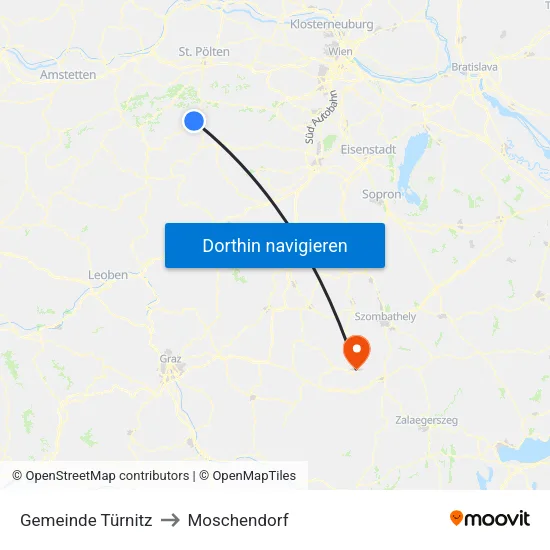 Gemeinde Türnitz to Moschendorf map