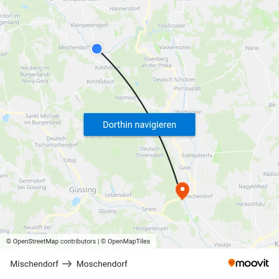 Mischendorf to Moschendorf map