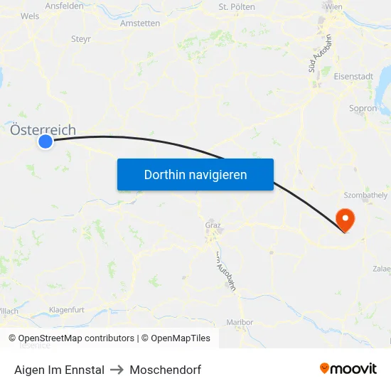 Aigen Im Ennstal to Moschendorf map