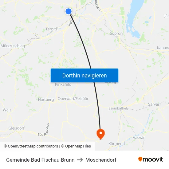 Gemeinde Bad Fischau-Brunn to Moschendorf map