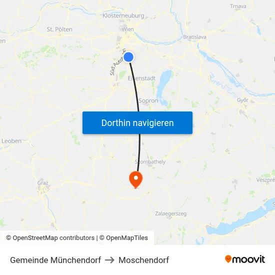 Gemeinde Münchendorf to Moschendorf map