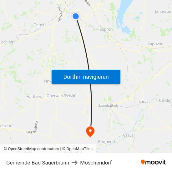 Gemeinde Bad Sauerbrunn to Moschendorf map