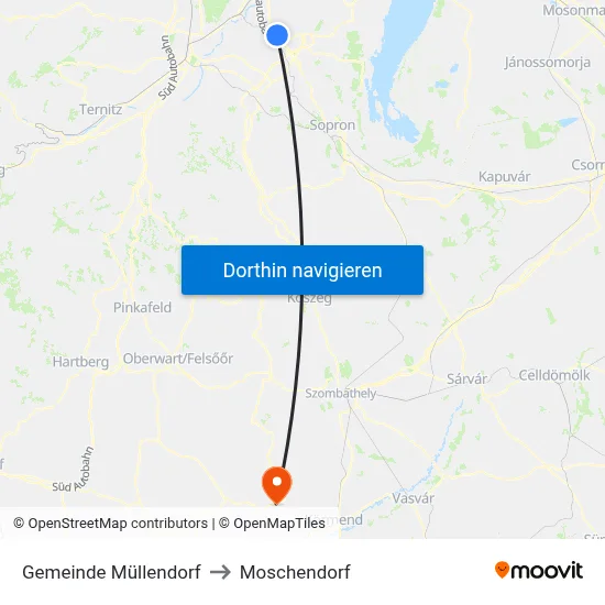 Gemeinde Müllendorf to Moschendorf map