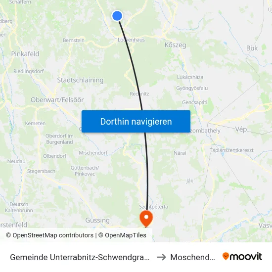 Gemeinde Unterrabnitz-Schwendgraben to Moschendorf map