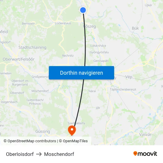 Oberloisdorf to Moschendorf map