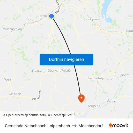 Gemeinde Natschbach-Loipersbach to Moschendorf map