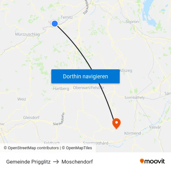 Gemeinde Prigglitz to Moschendorf map
