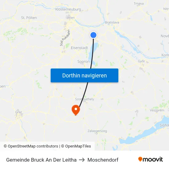Gemeinde Bruck An Der Leitha to Moschendorf map