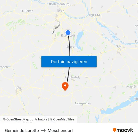 Gemeinde Loretto to Moschendorf map