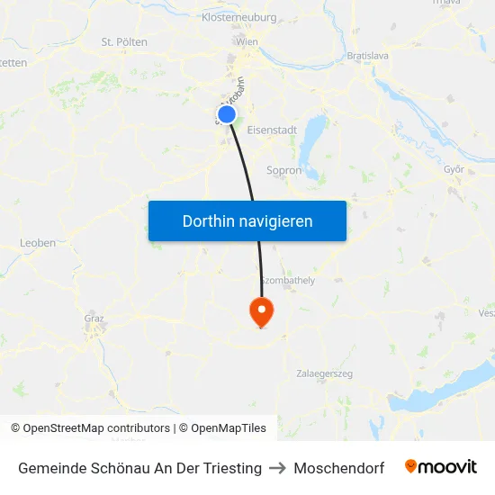 Gemeinde Schönau An Der Triesting to Moschendorf map