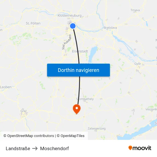 Landstraße to Moschendorf map