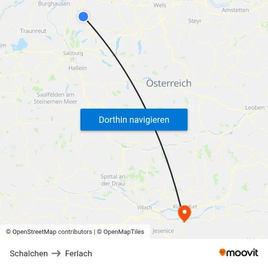 Schalchen to Ferlach map