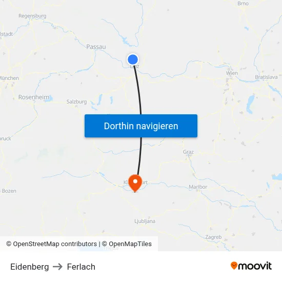 Eidenberg to Ferlach map