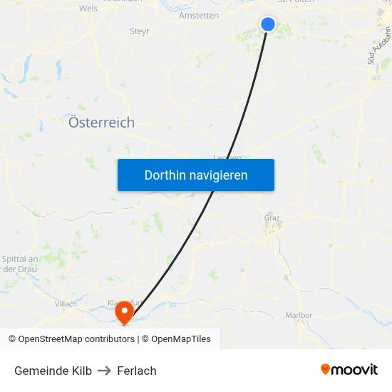 Gemeinde Kilb to Ferlach map