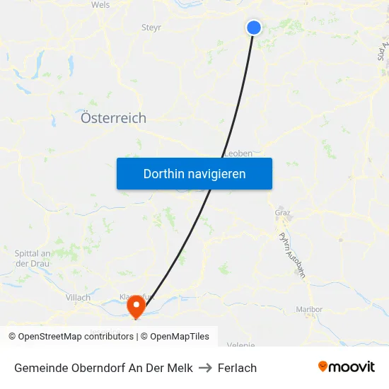 Gemeinde Oberndorf An Der Melk to Ferlach map