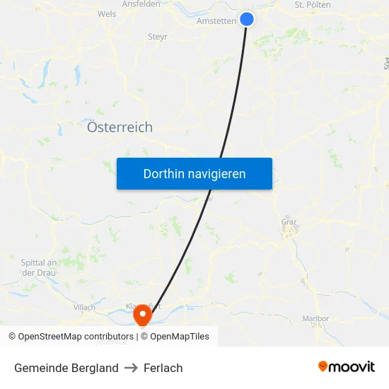 Gemeinde Bergland to Ferlach map