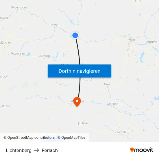 Lichtenberg to Ferlach map