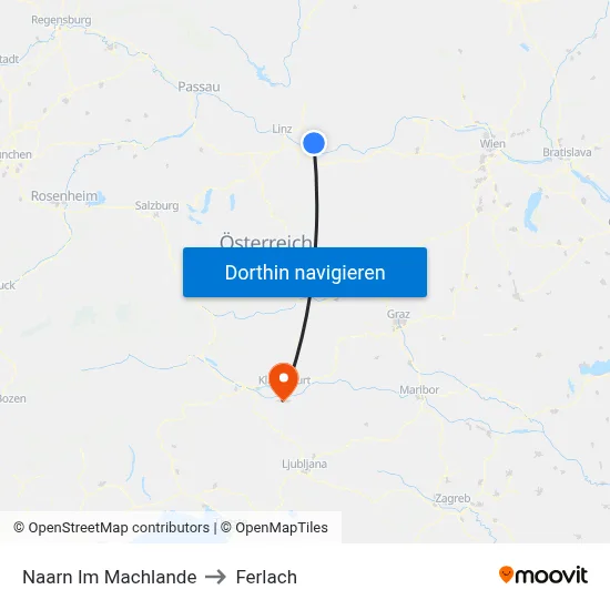 Naarn Im Machlande to Ferlach map