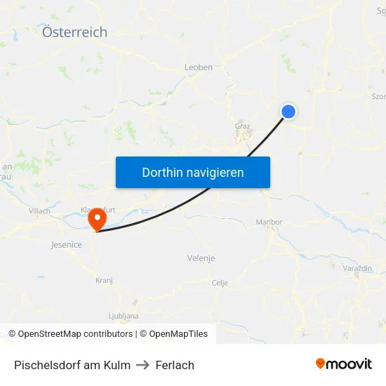 Pischelsdorf am Kulm to Ferlach map