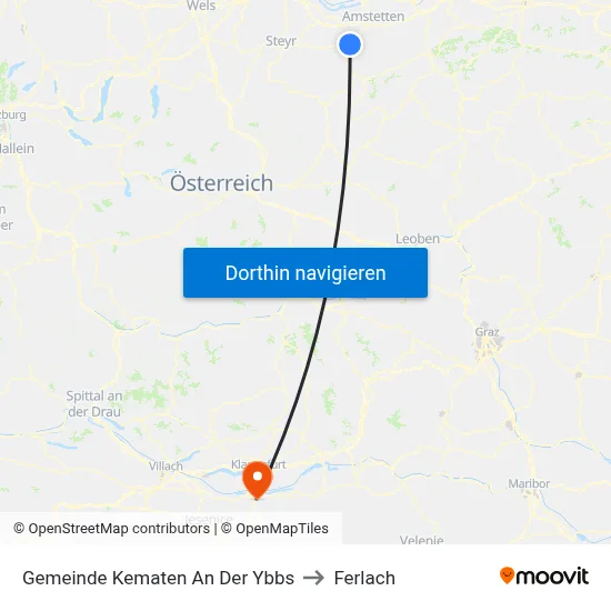 Gemeinde Kematen An Der Ybbs to Ferlach map