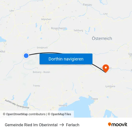 Gemeinde Ried Im Oberinntal to Ferlach map