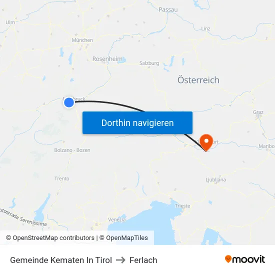 Gemeinde Kematen In Tirol to Ferlach map