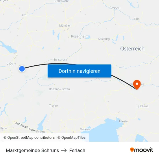 Marktgemeinde Schruns to Ferlach map