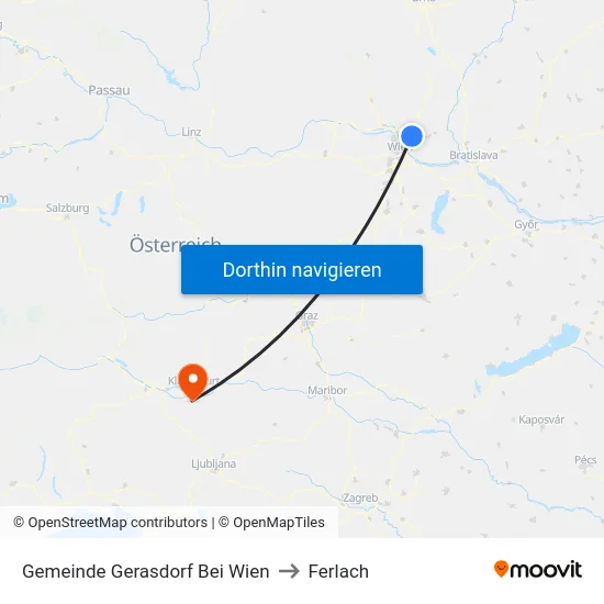 Gemeinde Gerasdorf Bei Wien to Ferlach map