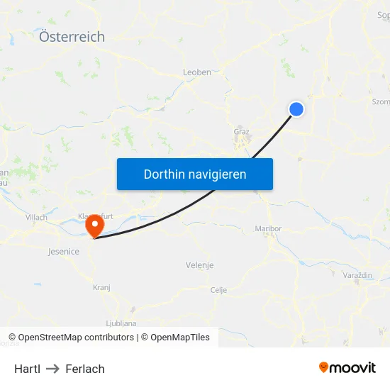Hartl to Ferlach map