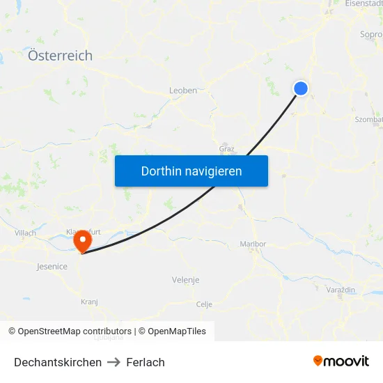 Dechantskirchen to Ferlach map
