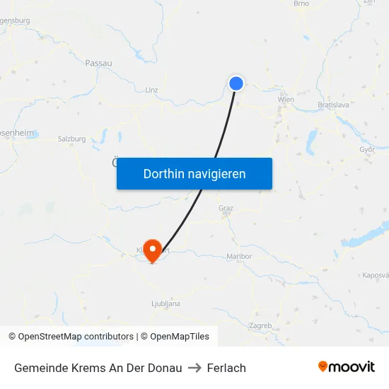 Gemeinde Krems An Der Donau to Ferlach map