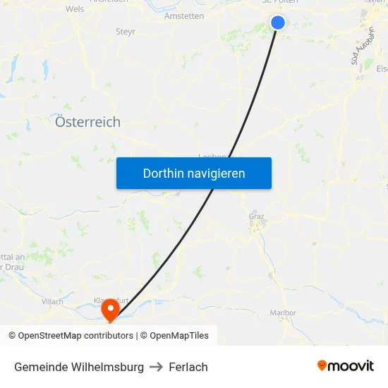 Gemeinde Wilhelmsburg to Ferlach map