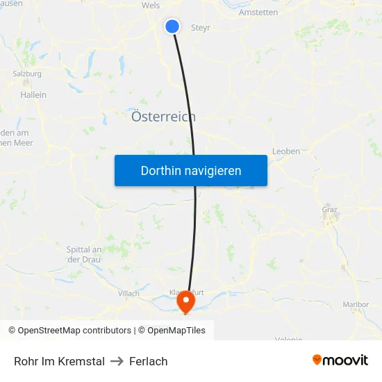 Rohr Im Kremstal to Ferlach map
