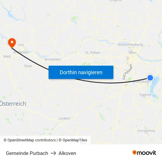 Gemeinde Purbach to Alkoven map